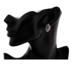 srebrny komplet ze stalą