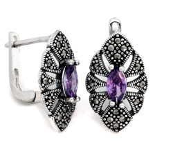 srebrny zestaw 925 ze stalą