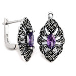 srebrny zestaw 925 ze stalą