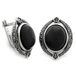 srebrny komplet ze stalą