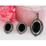 komplet stalowy ze srebrem