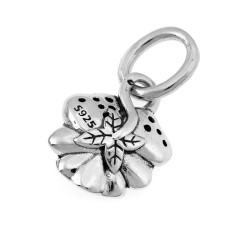 Zawieszka srebrna z cyrkoniami z fioletową emalią