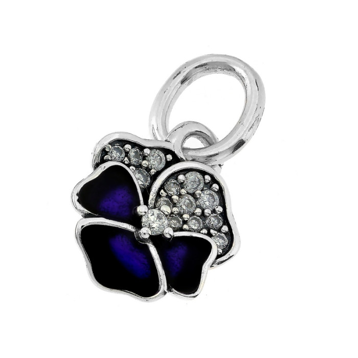 Srebrna zawieszka z cyrkoniami z emalią 