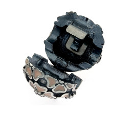 Zawieszka srebrny charms beads do bransoletki z emaliowanymi kwiatkami