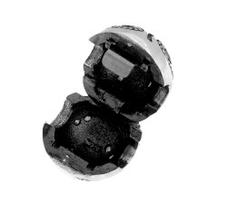 Srebrny charms kulka na bransoletkę listki gałązka z cyrkoniami 