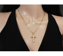 Złota przywieszka krzyż 585 Krzyżyk z Jezusem Chrystusem 2,03 g