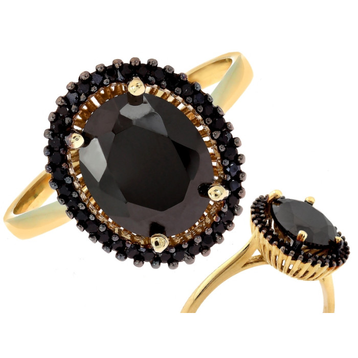 Pierścionek złoty 585 markiza zdobiona kamieniami na prezent