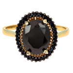 Pierścionek złoty 585 markiza zdobiona kamieniami na prezent