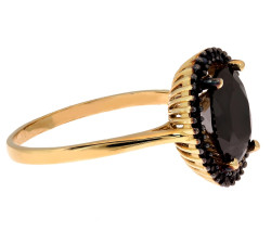 Pierścionek złoty 585 markiza zdobiona kamieniami na prezent