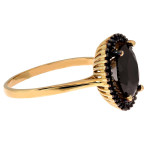 Pierścionek złoty 585 markiza zdobiona kamieniami na prezent