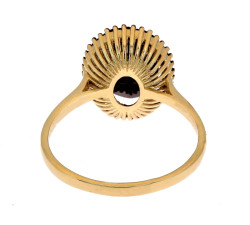 Pierścionek złoty 585 markiza zdobiona kamieniami na prezent