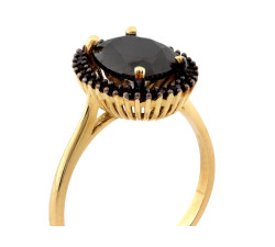 Pierścionek złoty 585 markiza zdobiona kamieniami na prezent