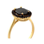 Pierścionek złoty 585 markiza zdobiona kamieniami na prezent