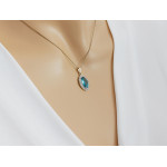 Przywieszka damska na elegancko złoto 14KT kamienie topaz i cyrkonie