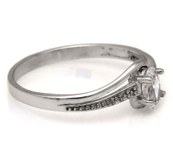 Pierścionek zaręczynowy 585 z białego złota z cyrkonią na prezent