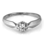 Pierścionek z białego złota 585 delikatny z cyrkonią na prezent