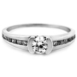 Subtelny pierścionek na zaręczyny 585 z białego złota i cyrkonią