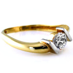 Pierścionek złoty zaręczynowy 585 z białym złotem na prezent