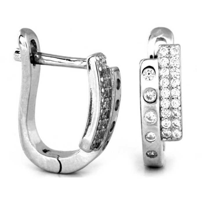 kolczyki 925 na biglu zamkniętym bez cyrkonii