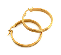 Kolczyki złote frezowane koła 26mm