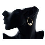 Kolczyki złote 585 wiszące sztywne z perłą angielskie