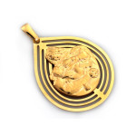 Zawieszka złota 585 ponadczasowy kształt łzy medalik Matka Boska z Dzieciątkiem