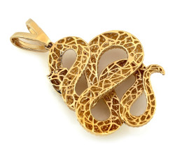 Złota zawieszka 585  wąż elegancki modny design popularny na łańcuszek na prezent