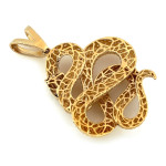 Złota zawieszka 585  wąż elegancki modny design popularny na łańcuszek na prezent