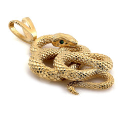 Złota zawieszka 585  wąż elegancki modny design popularny na łańcuszek na prezent