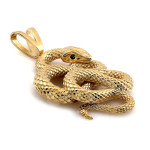 Złota zawieszka 585  wąż elegancki modny design popularny na łańcuszek na prezent