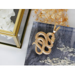 Złota zawieszka 585  wąż elegancki modny design popularny na łańcuszek na prezent