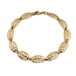 Bransoletka złota 375 szeroka z diamentowymi elementami