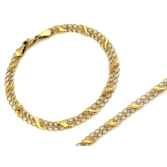 Złota bransoletka diamentowana 375 5mm dla kobiety
