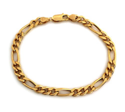 Złota bransoletka 585 o splocie figaro łańcuszkowa