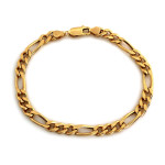 Złota bransoletka 585 o splocie figaro łańcuszkowa