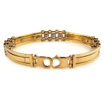 Bransoletka ze złota 585 elementowa z białym złotem