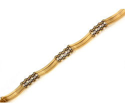 Bransoletka ze złota 585 elementowa z białym złotem