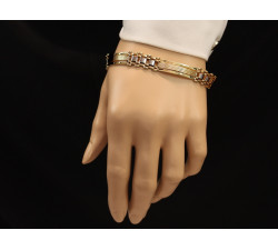 Bransoletka ze złota 585 elementowa z białym złotem