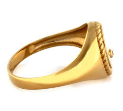 Sygnet złoty 585 subtelny z cyrkonią na prezent unisex