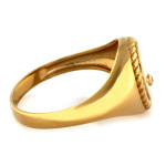 Sygnet złoty 585 subtelny z cyrkonią na prezent unisex