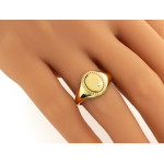 Sygnet złoty 585 subtelny z cyrkonią na prezent unisex