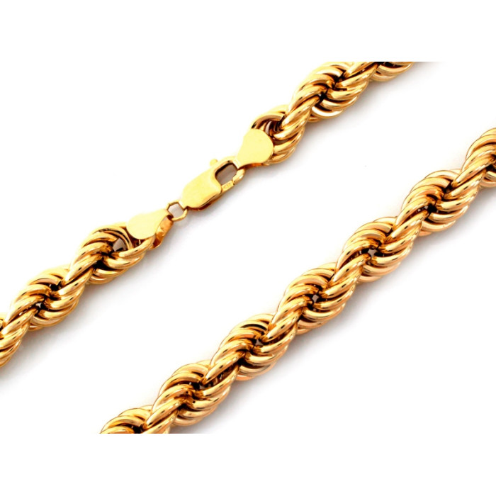 Złoty łańcuch 585 elegancki gruby popularny splot na czasie korda 10.7mm na prezent