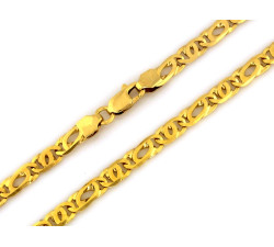Złoty łańcuch 585 gruby efektowny elegancki popularny na czasie splot 7.5mm na prezent