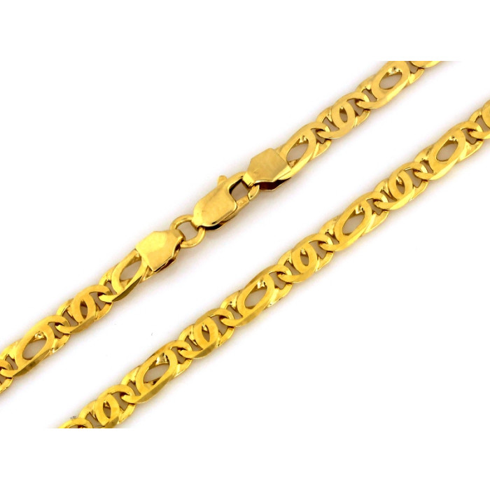 Złoty łańcuch 585 gruby efektowny elegancki popularny na czasie splot 7.5mm na prezent