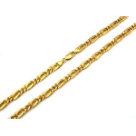 Złoty łańcuch męski 585 gruby elegancki figaro błyszczący design