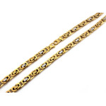 Gruby łańcuch złoty 585 męski królewski etruski z dwukolorowym białym złotem