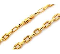 Złoty łańcuch ankier 585 duże dmuchane ogniwa wzór wyjątkowy męski