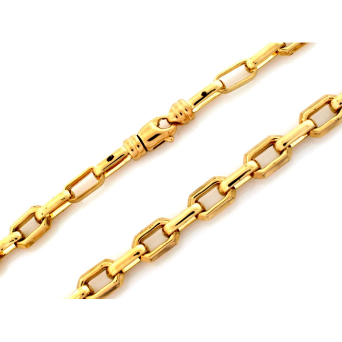 Złoty łańcuch ankier 585 duże dmuchane ogniwa wzór wyjątkowy męski