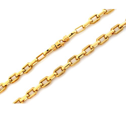 Złoty łańcuch ankier 585 duże dmuchane ogniwa wzór wyjątkowy męski