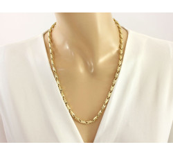 Elegancki naszyjnik 585 duże ogniwa elementowy na prezent